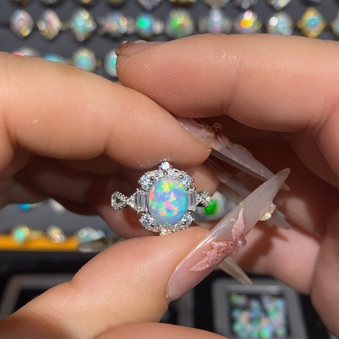 欧泊银S925镶嵌戒指