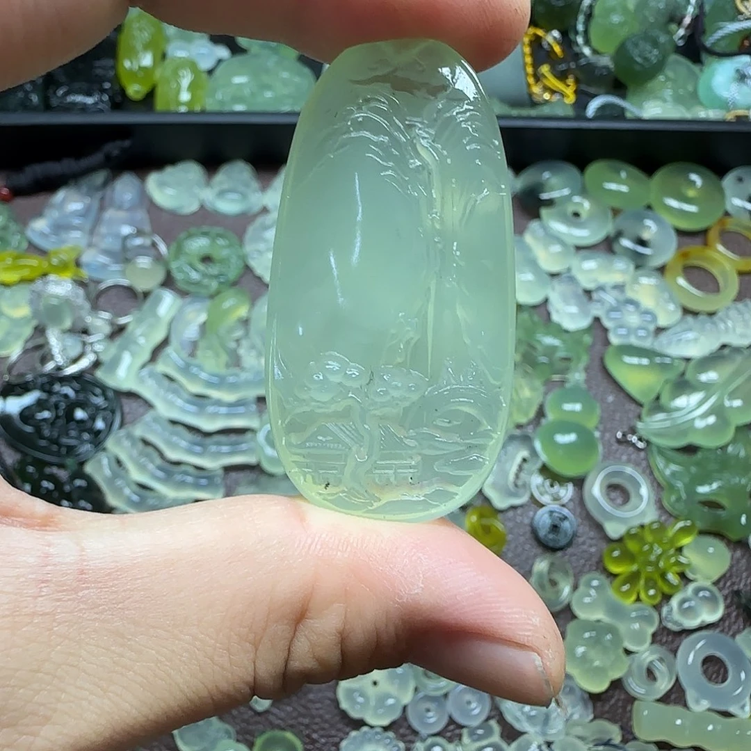 蛇纹石玉合金颈饰