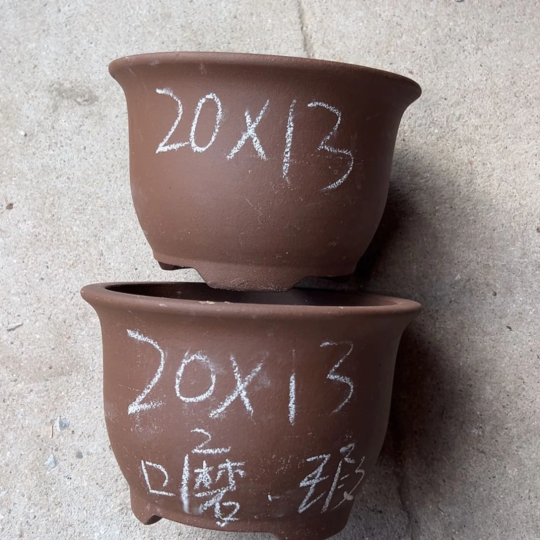 紫砂花盆宜兴紫砂花盆2只