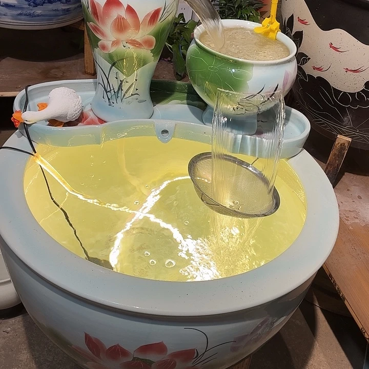 六***司景德镇陶瓷大缸流水摆件60口径