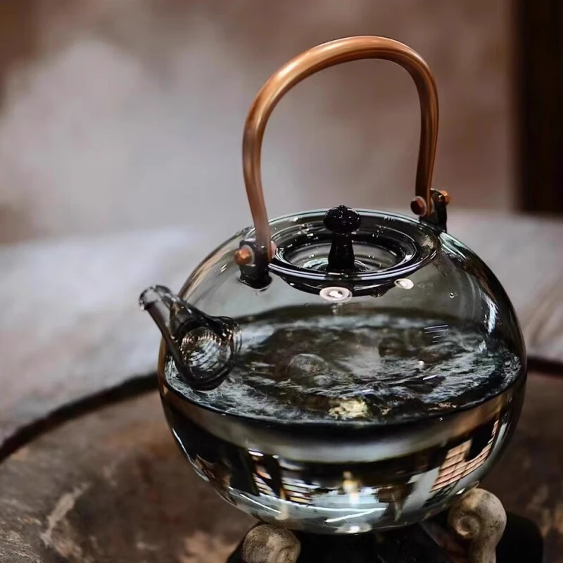 大容量提梁溪山乾坤壶高硼硅玻璃煮茶壶电陶炉烧水壶泡茶专用明火