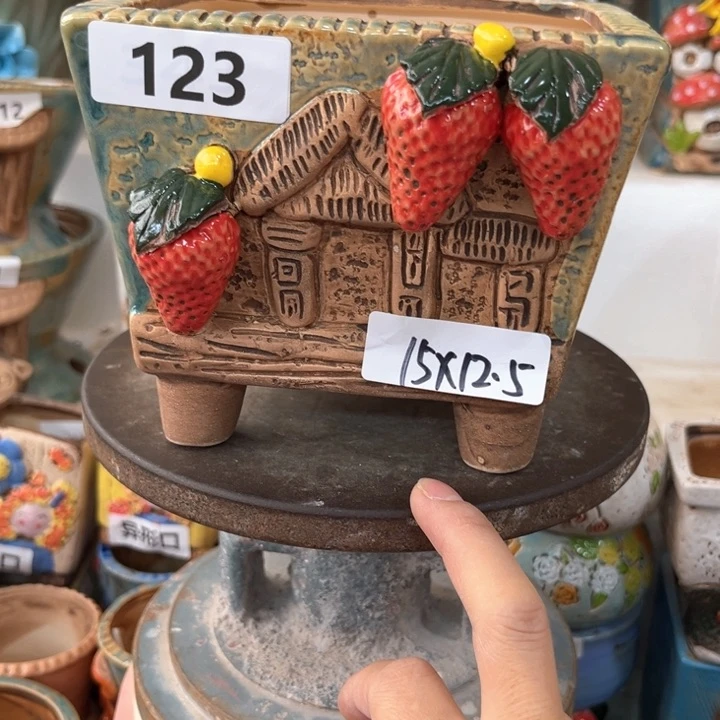 紫砂花盆粗陶材质多肉花盆