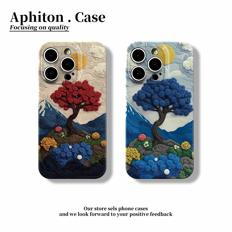 BANCA渐变山川玫瑰适用iphone16/15菲林手机壳华为vivo小米oppo套