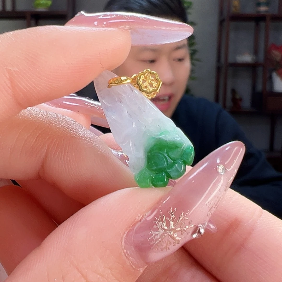 翡翠颈饰银S925镶嵌吊坠4