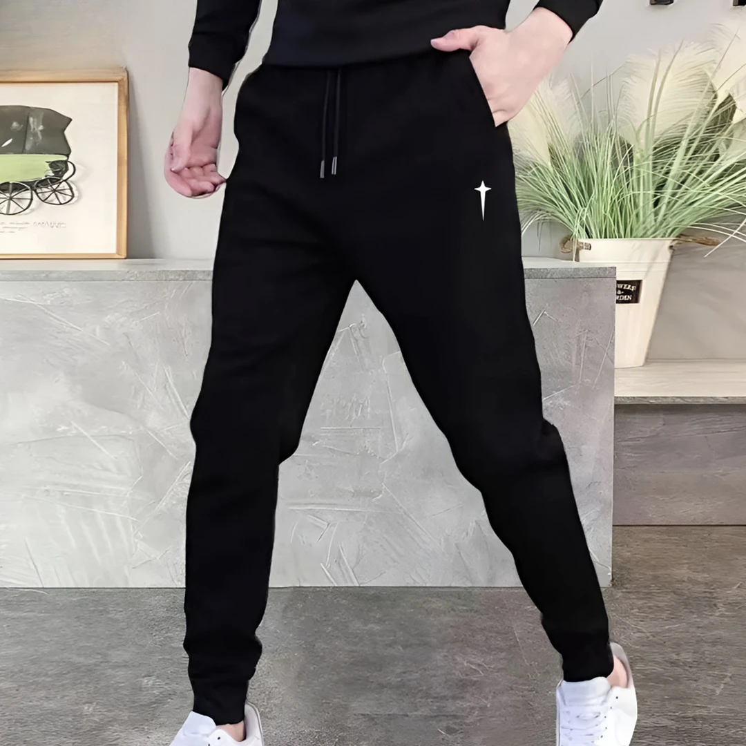 休闲卫裤运动男士卫裤潮流修身保暖加绒小脚男款休闲裤春季
