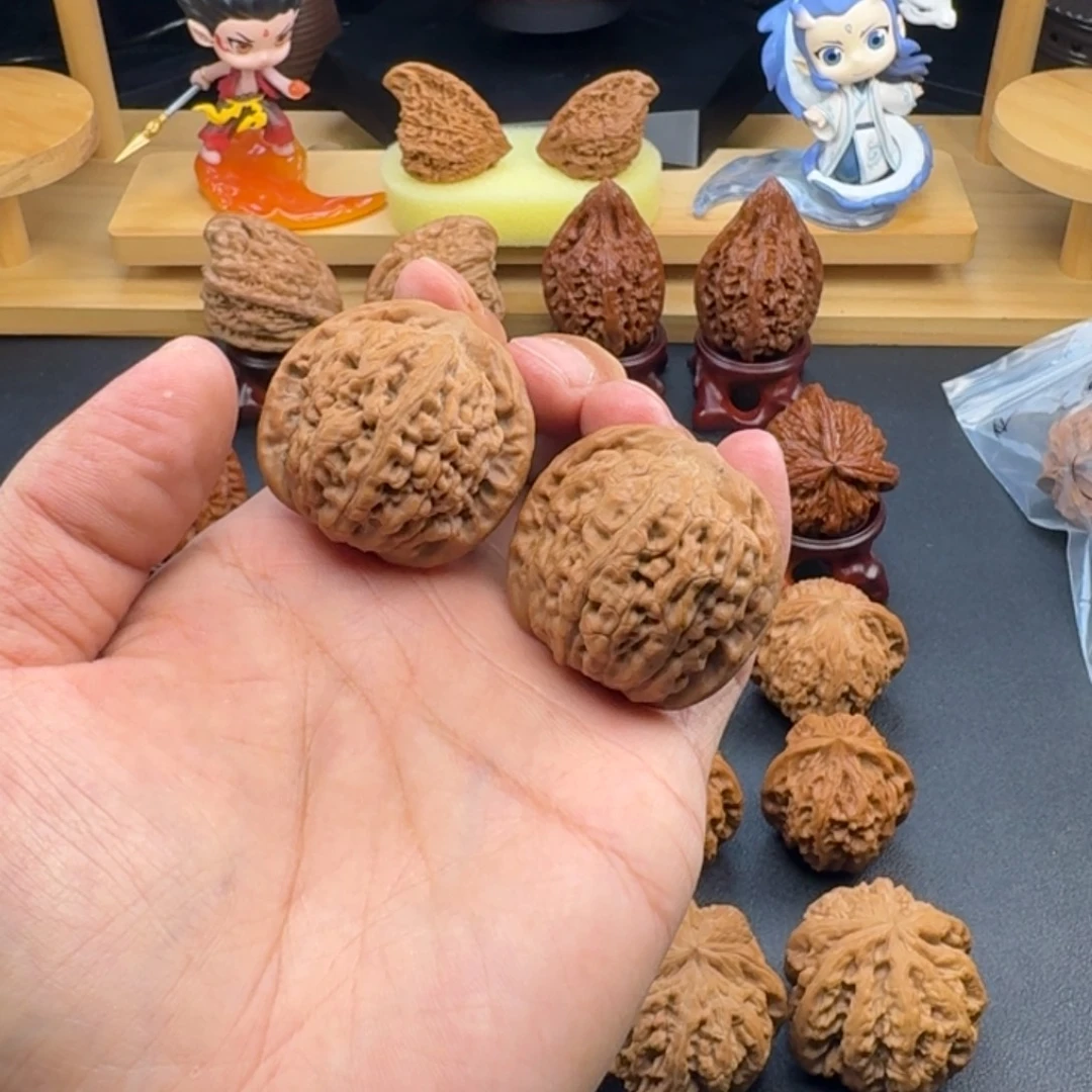 文玩核桃把件40 全品莲花文玩核桃把件