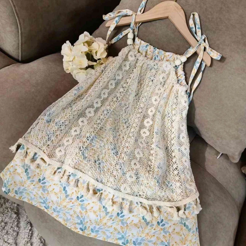 6Y177新款吊带裙女童夏季连衣裙洋气儿童装碎花公主裙女孩夏装裙