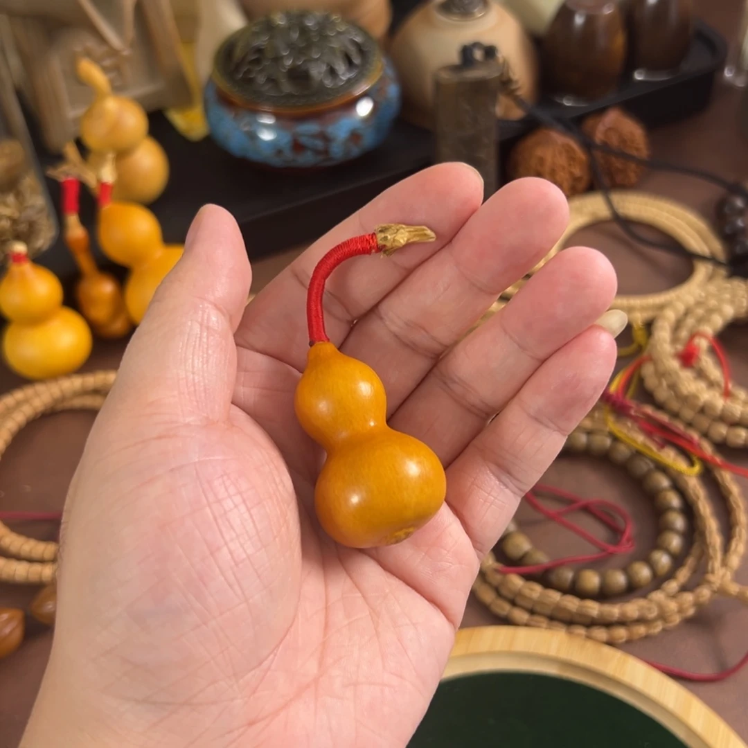 文玩葫芦带龙头摆件