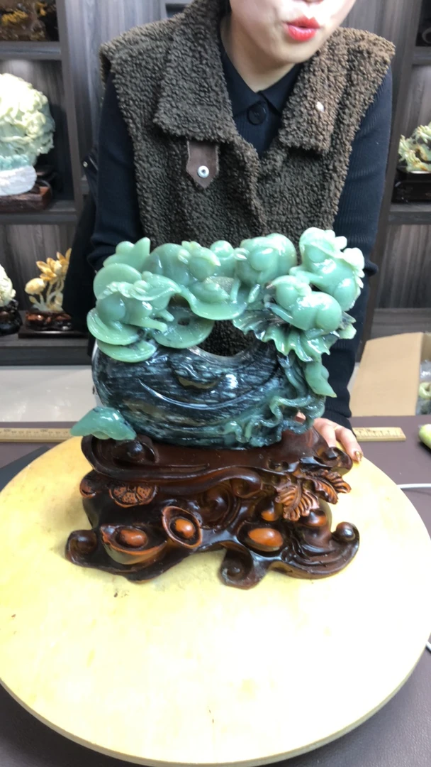 蛇纹石玉（覆膜）摆件原创作品。158