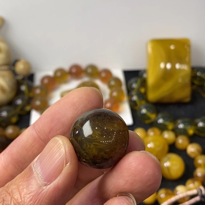 天***限琥珀未镶嵌颈饰水草22