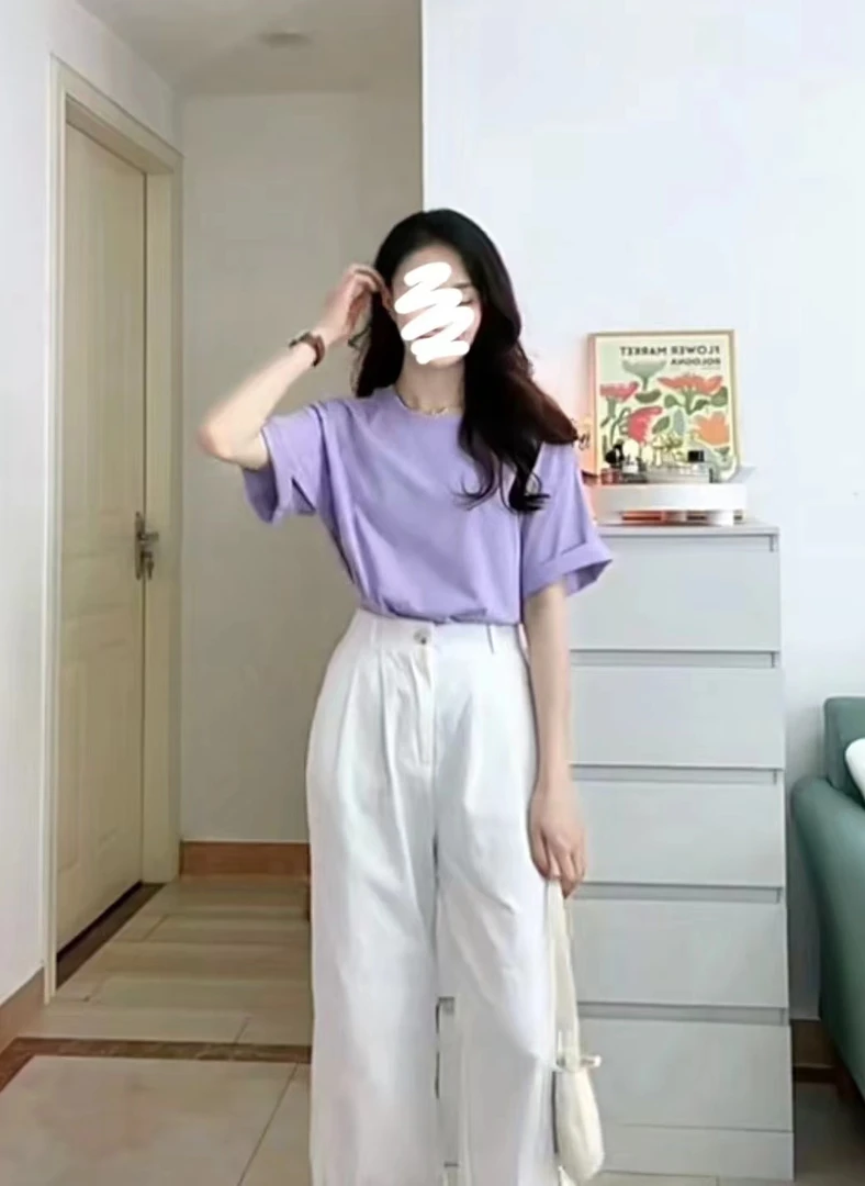 （再见时光）夏季T恤上衣复古百搭时尚