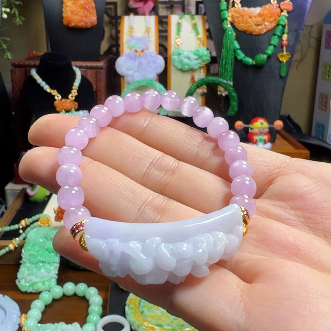 翡翠未镶嵌毛衣链手牌