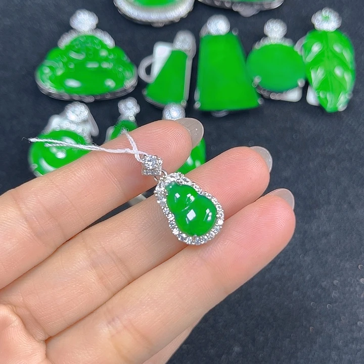 翡翠银S925镶嵌吊坠(不含链)