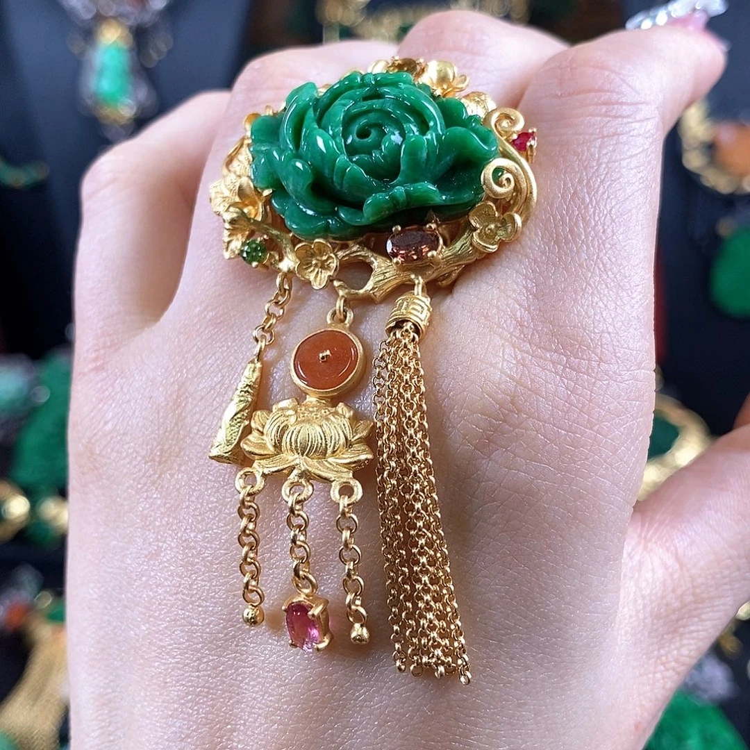 翡翠银S925镶嵌戒指戒指