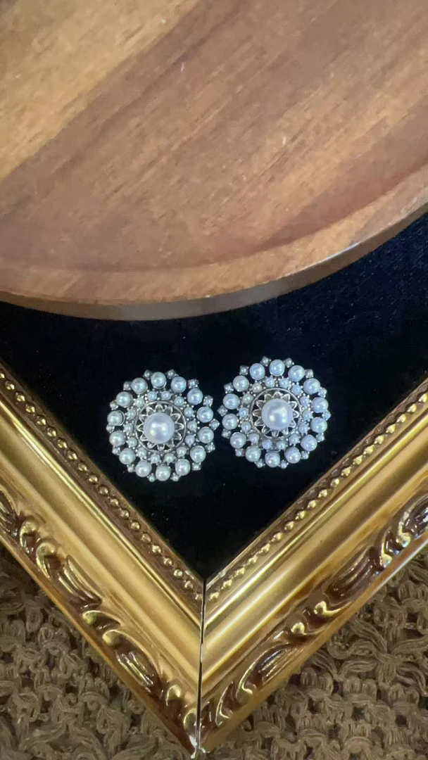 合金锆石耳饰 耳钉复古饰品设计师耳饰412