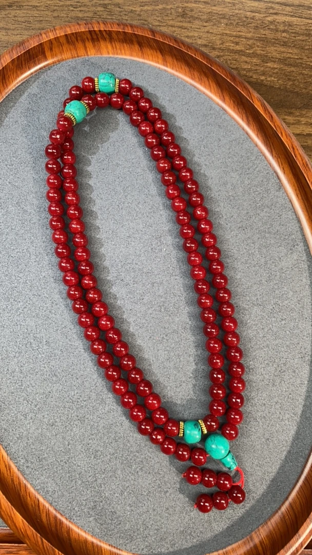 【亏米清仓】8mm精品牛血红108长款毛衣链262