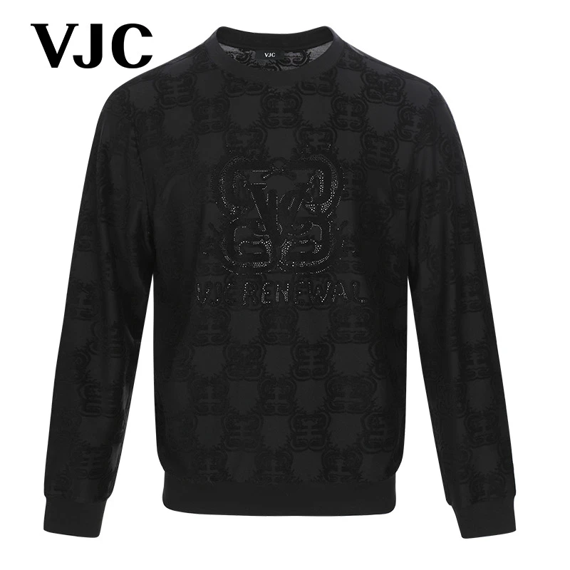 VJC/威杰思2025冬季新款男士时尚长袖卫衣休闲百搭通勤B25AE1252