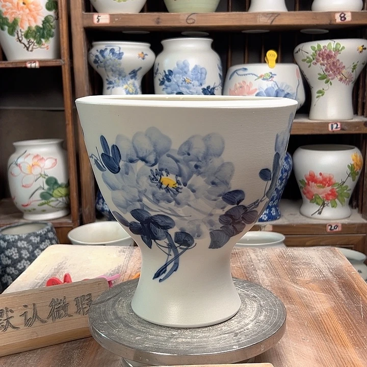 陶奖杯兰兰牡丹陶瓷