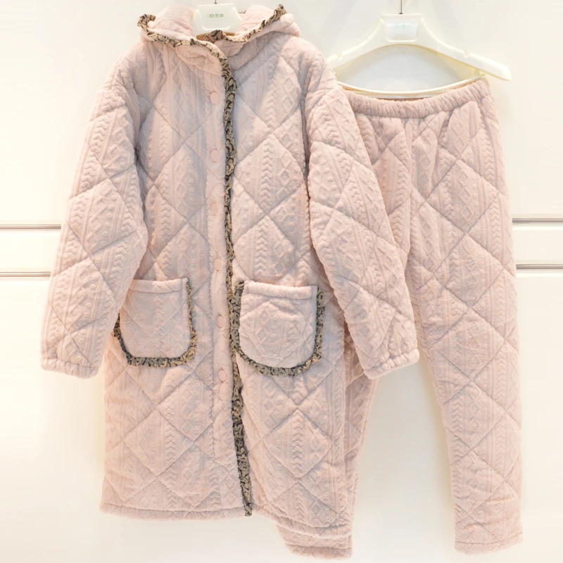 彩色品牌睡衣女士冬家居服21446