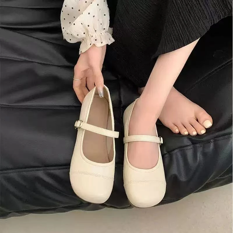611平底单鞋女夏季法式晚风配裙子温柔软底浅口圆头玛丽珍鞋