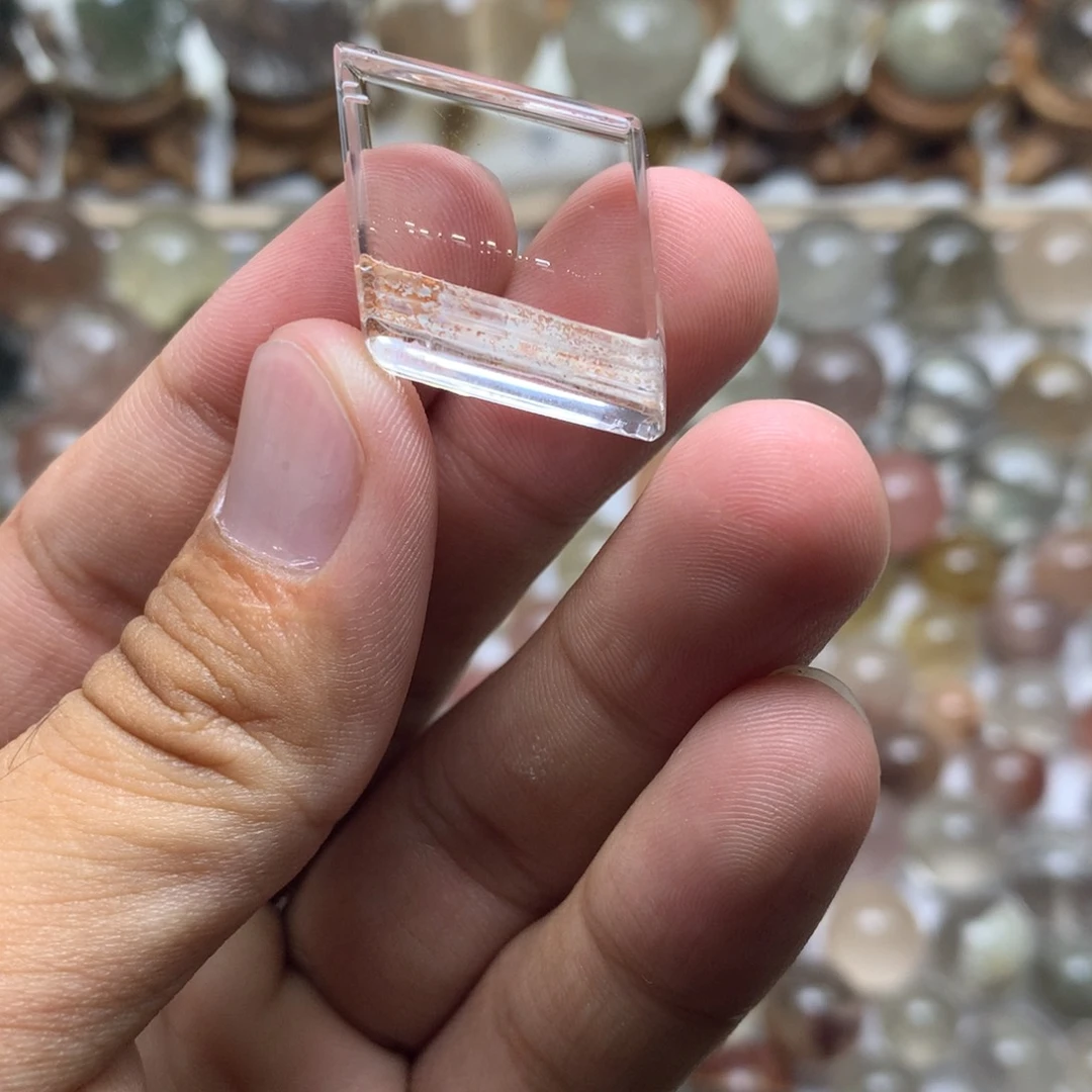 水晶珠宝半成品未镶嵌云母吊坠