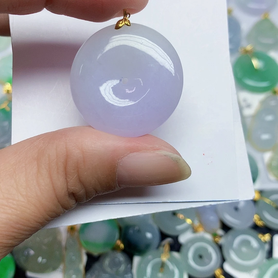 翡翠18K金镶嵌颈饰3678854