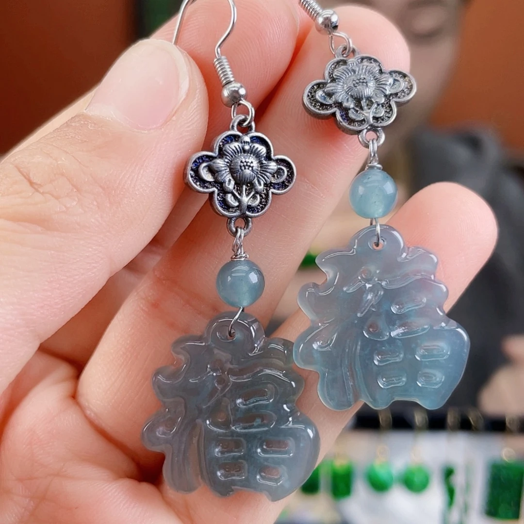 翡翠未镶嵌耳饰饰品