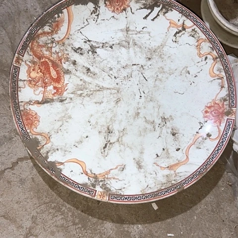 瓷片国营厂库存微瑕31厘米圆盘