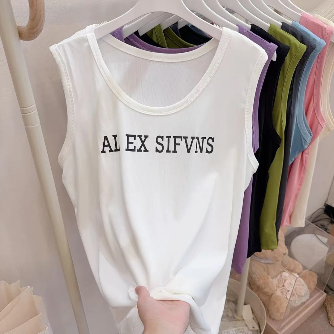 胖胖家*6557新款字母百搭显瘦减龄大版背心