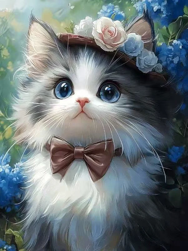 新疆长绒棉布，布偶猫60*75大格十字绣（精准印花）