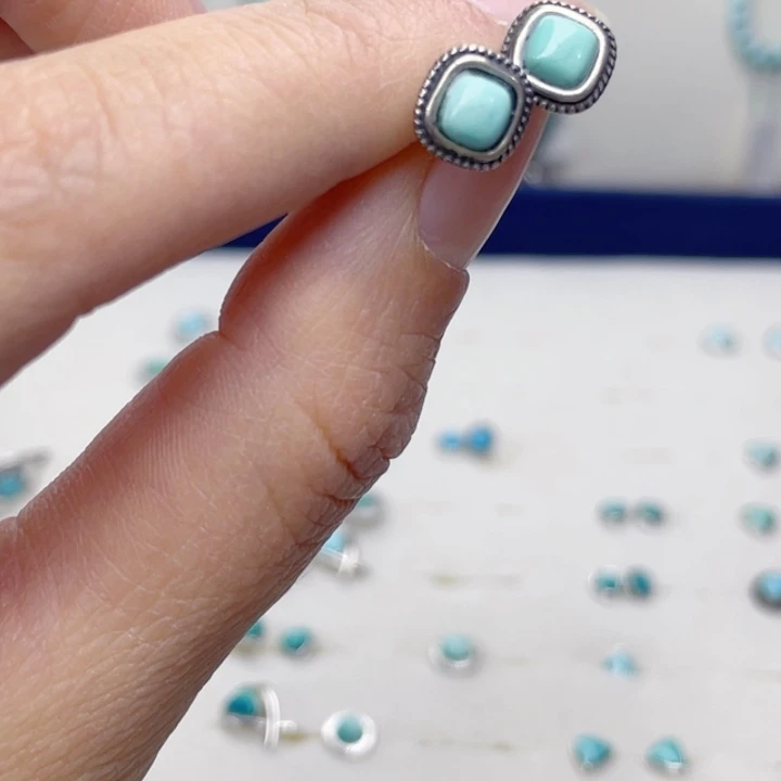 绿松石银S925镶嵌颈饰