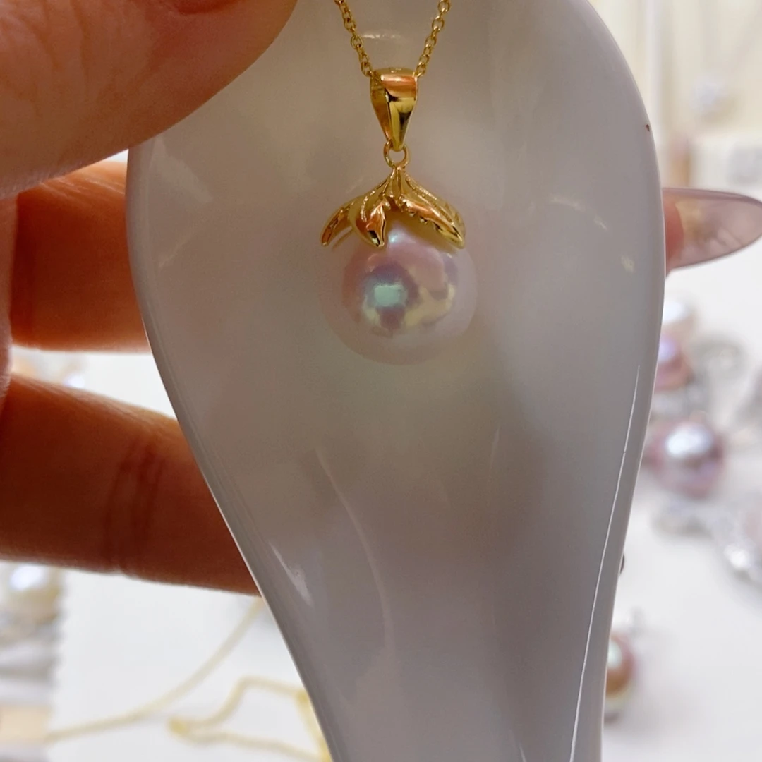 淡水珍珠吊坠(赠链)银S925镶嵌