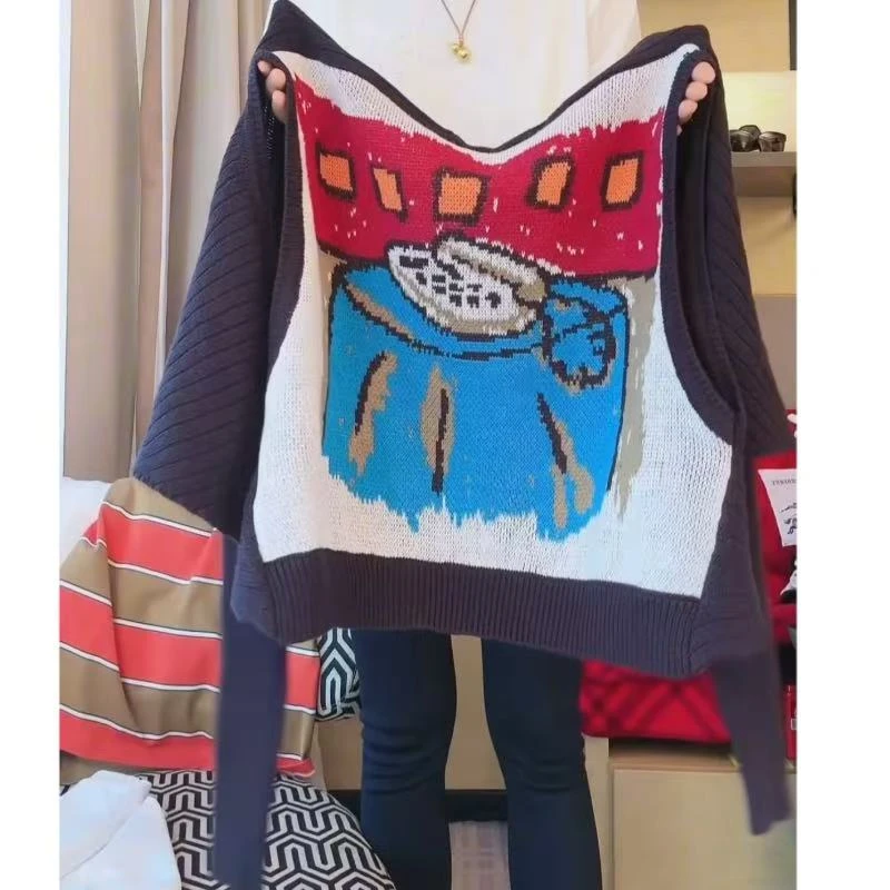 2025年早春新款百大红人上新涂鸦针织提花披肩0692309