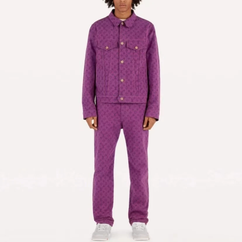 99新 LouisVuitton/路易威登 3572/紫色满印牛仔裤/34码/99新