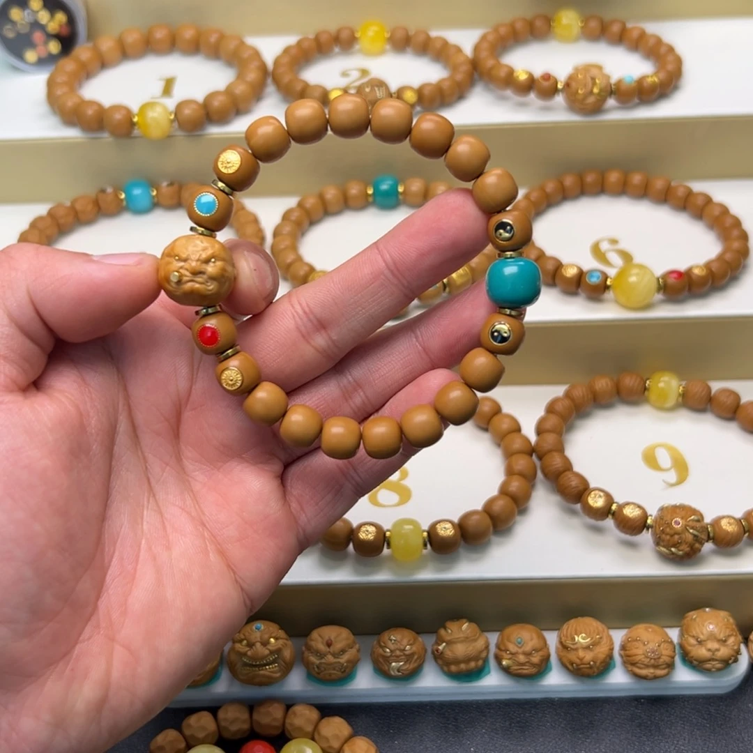 猴头核桃吊坠老型六标原色 10 精工