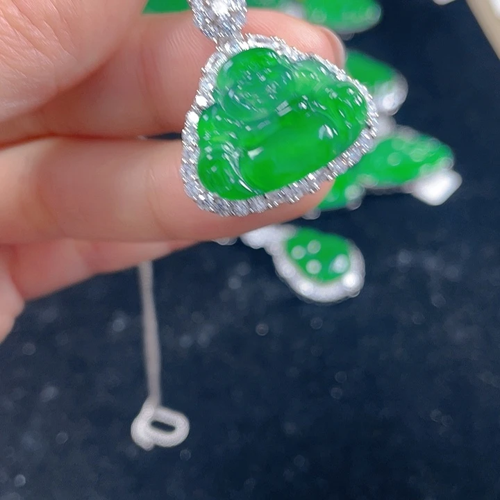 翡翠银S925镶嵌吊坠(不含链)