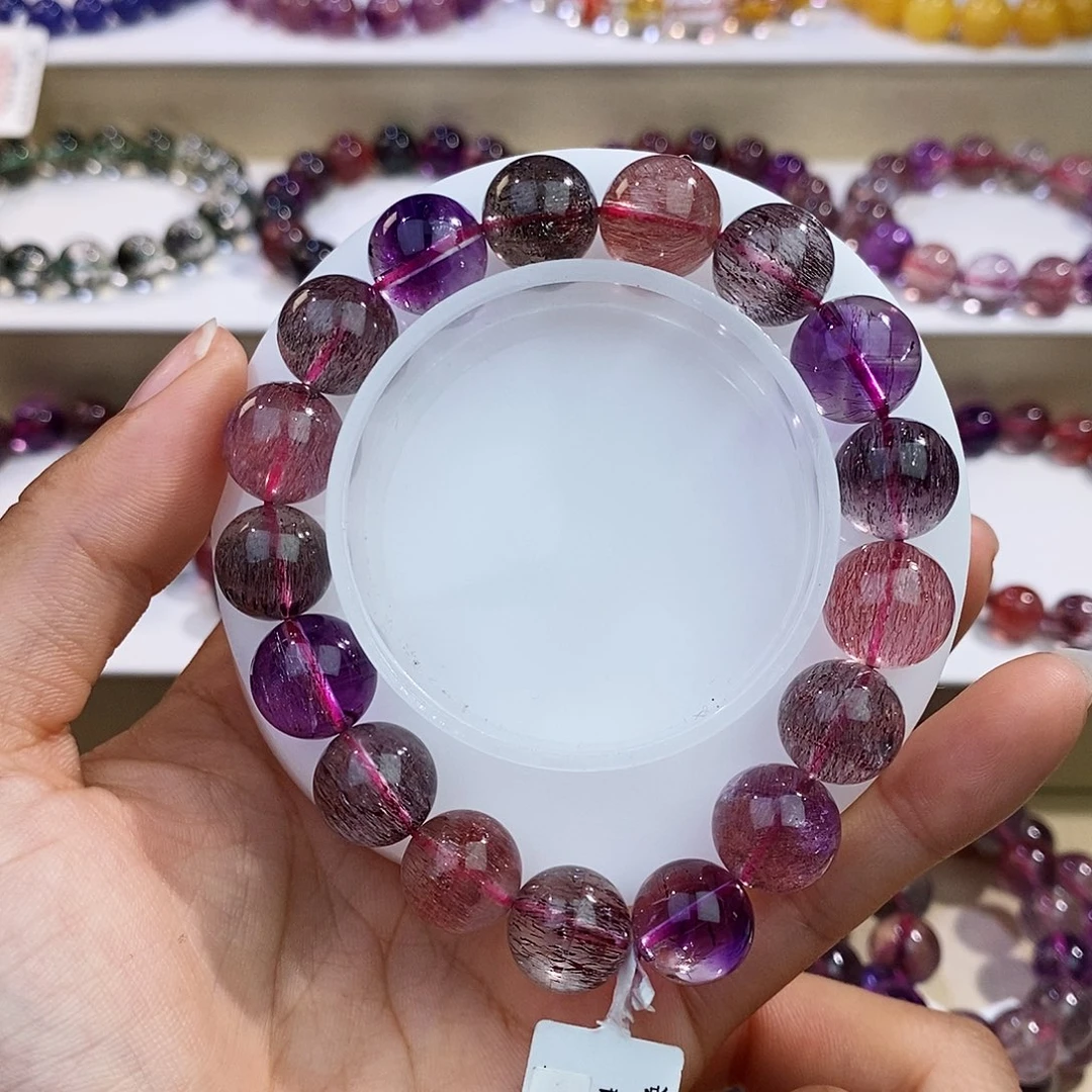 手链水晶未镶嵌黑加仑超七12+