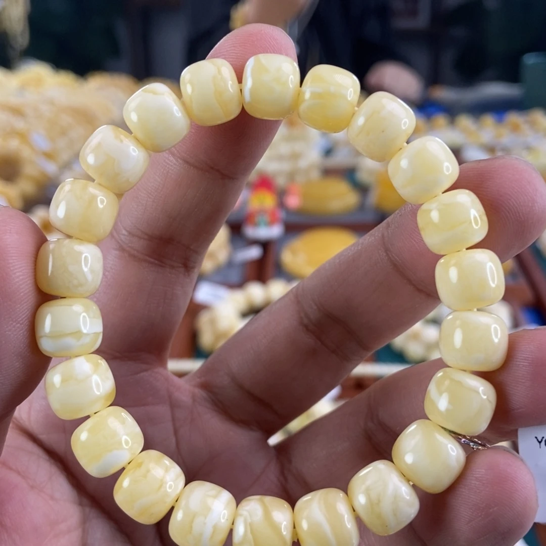 琥珀珠宝奇石未镶嵌20虎皮纹手串13.42