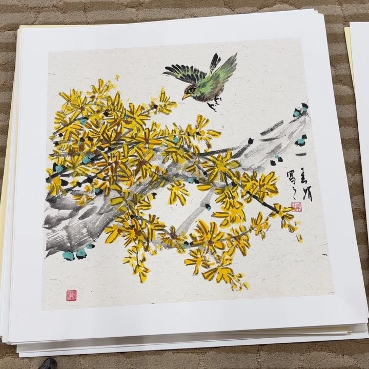 国画花鸟等图案和50.50