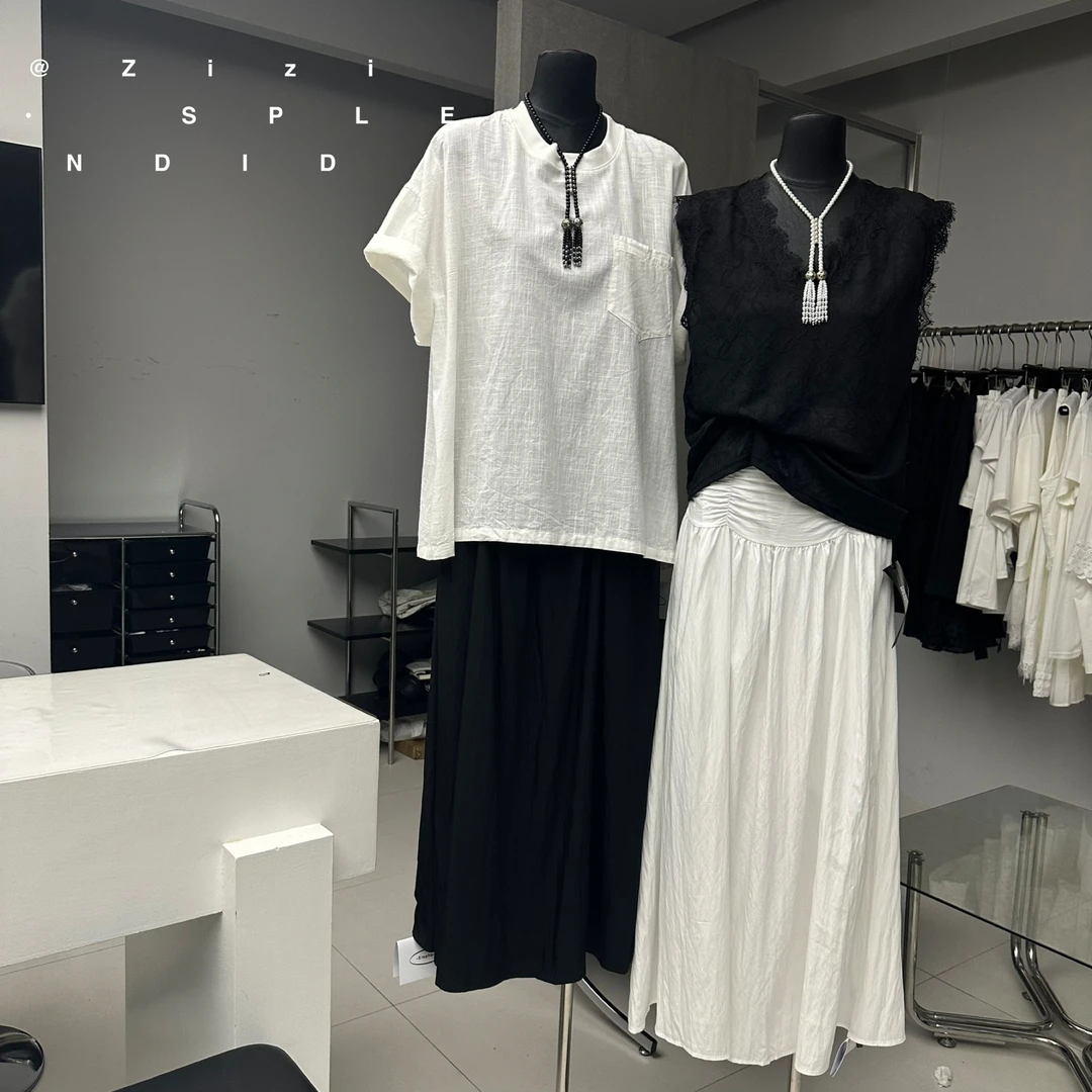 ZiZi 福秒（9Zi1735#)褶皱腰头  设计感百搭垂顺半身裙9-68