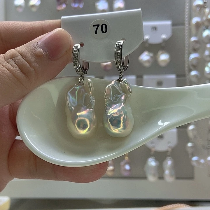 陈***会银S925镶嵌淡水珍珠颈饰70