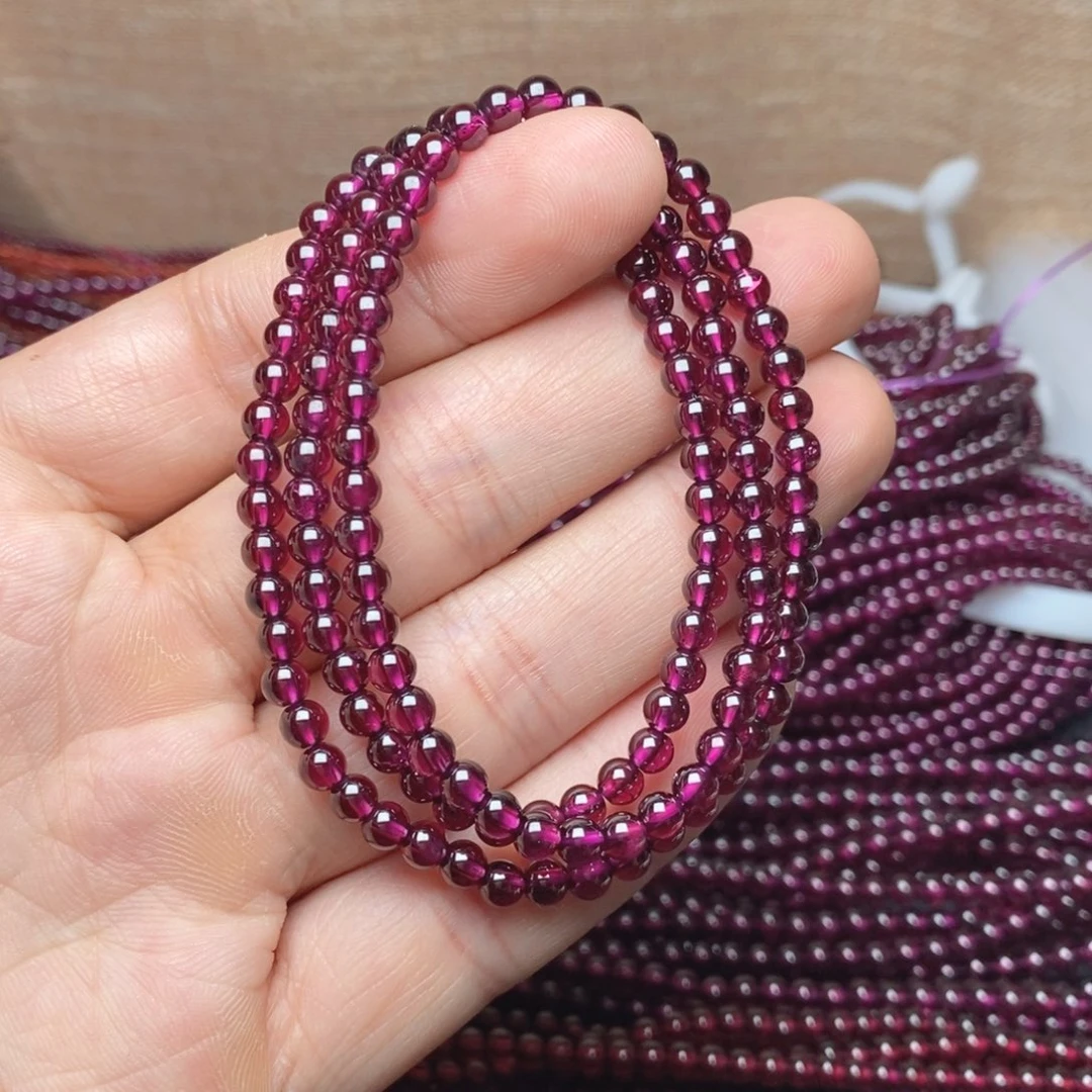 石榴石手链未镶嵌卡4.3紫牙乌