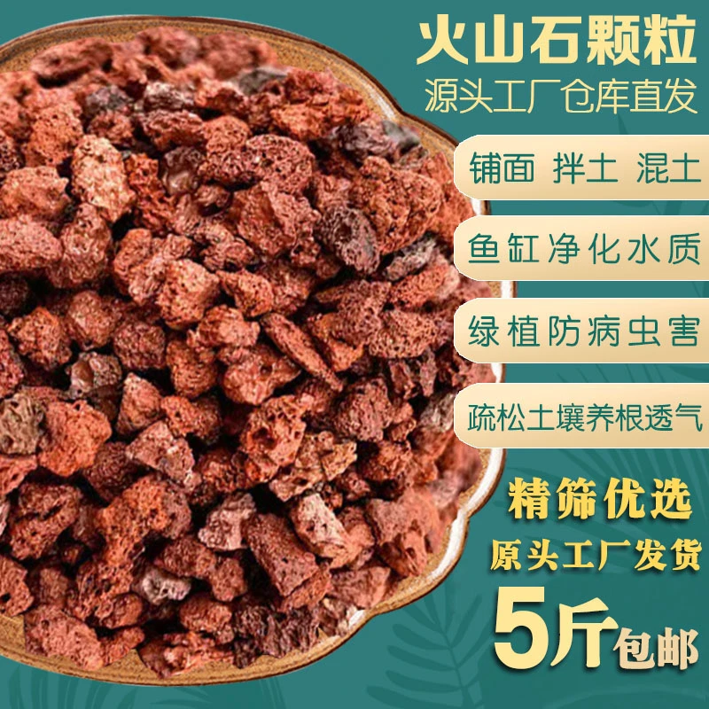 天然优质火山石颗粒多肉兰花鱼缸底砂过滤培菌盆栽介质盆栽营养土
