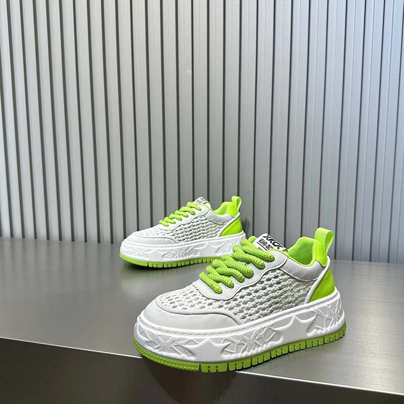 网红时尚个性编织透气休闲鞋2025年夏季款潮流百搭增高软底板鞋