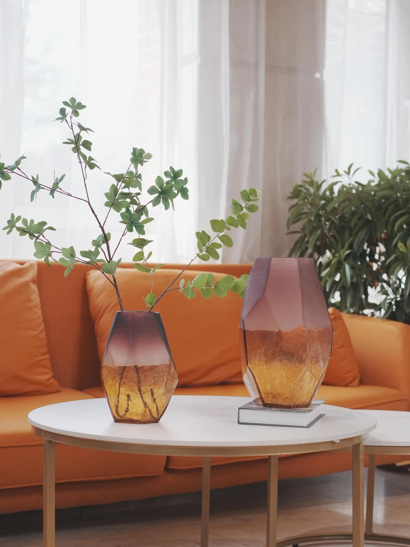 【可清优居-秋水】手工磨刻高档琉璃花器 多样性发一