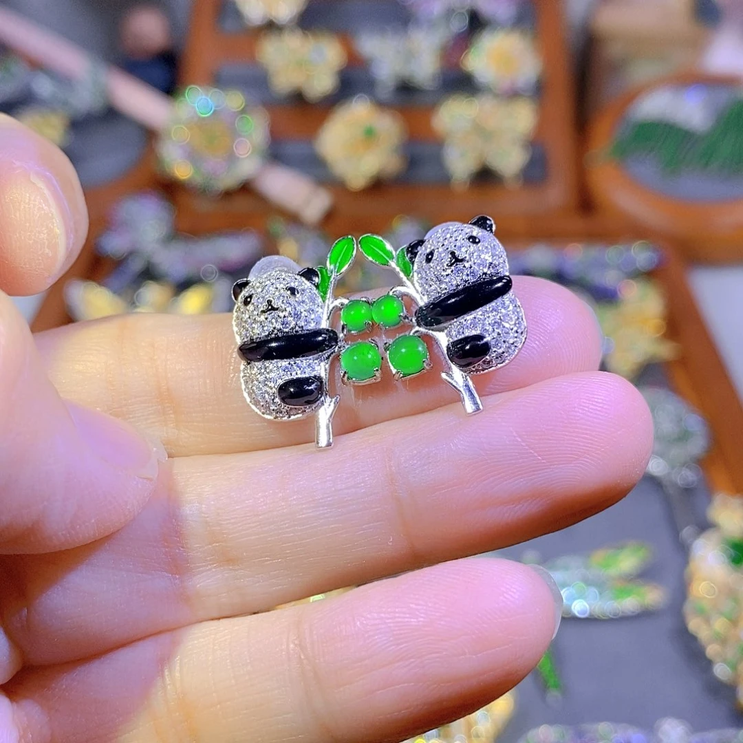 颈饰银S925镶嵌翡翠