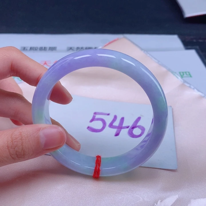 翡翠手镯未镶嵌连****园圈口5758