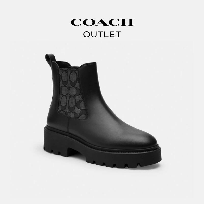 COACH/蔻驰 女士经典标志聚酯纤维LUCY切尔西靴
