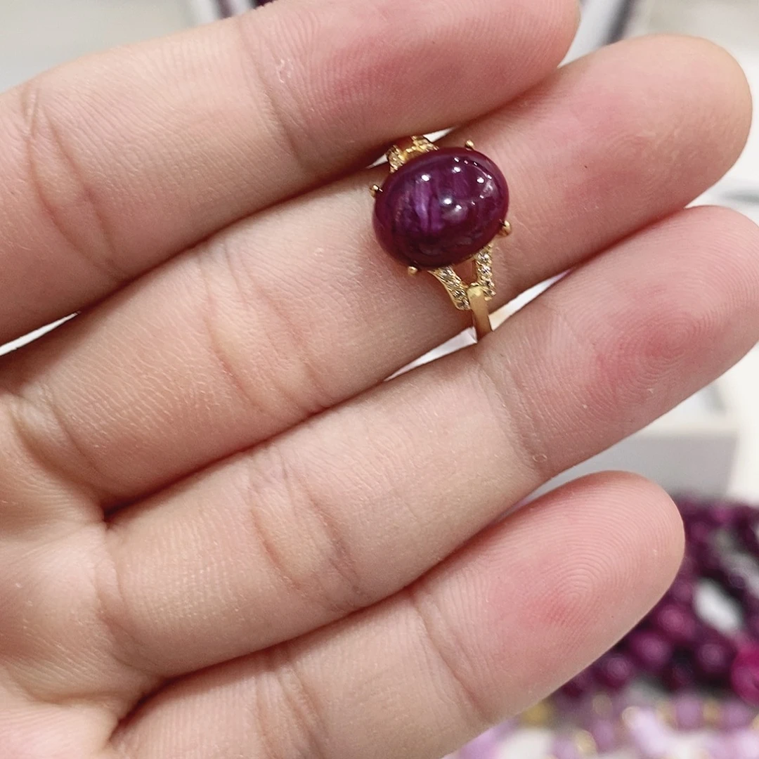 戒指银S925镶嵌红宝石