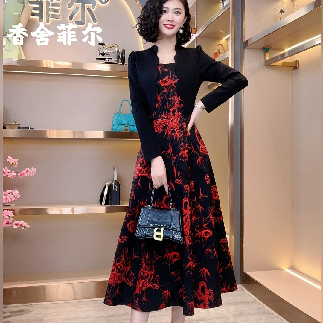 【香舍菲尔】82588新款时尚气质修身轻奢女装连衣裙-佩佩